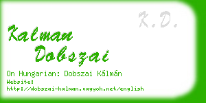 kalman dobszai business card